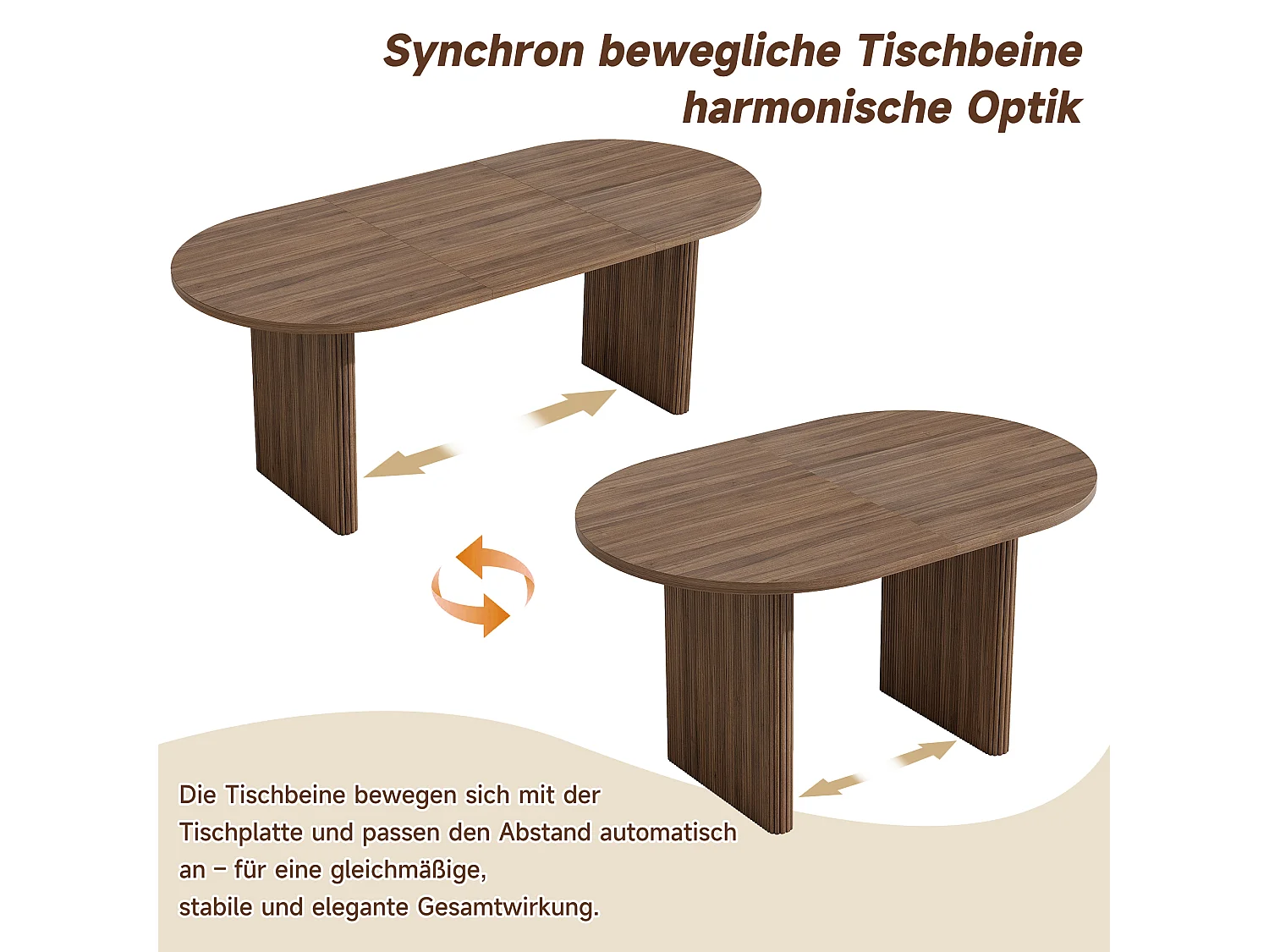 Table à manger extensible 140-200x90 cm 6-8 personnes plateau épais 3 cm pieds synchronisés MDF noyer