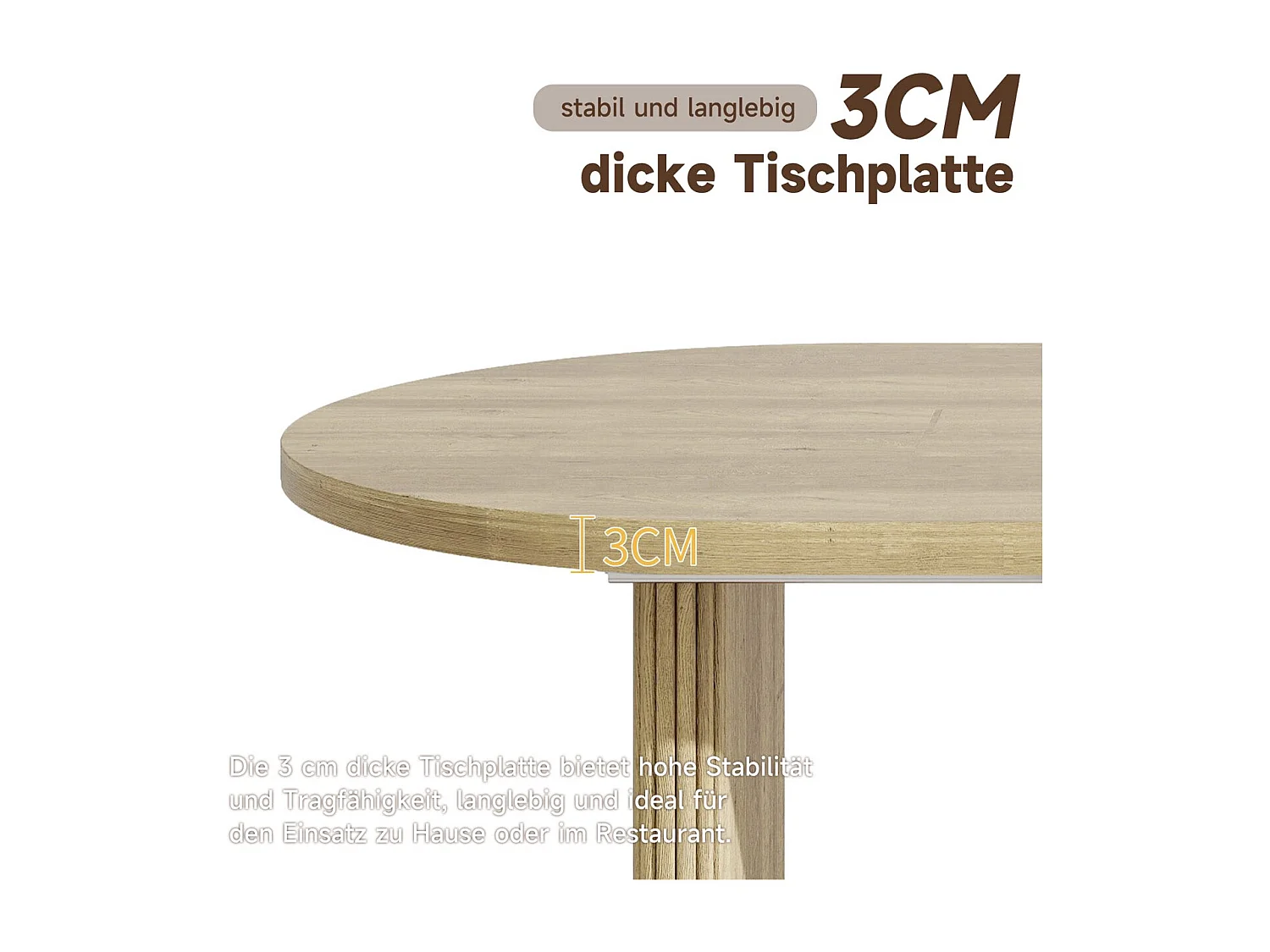 Table de repas extensible 140-200x90x75 cm cm, pour 6 à 8 personnes, coins arrondis, style simple, Chêne
