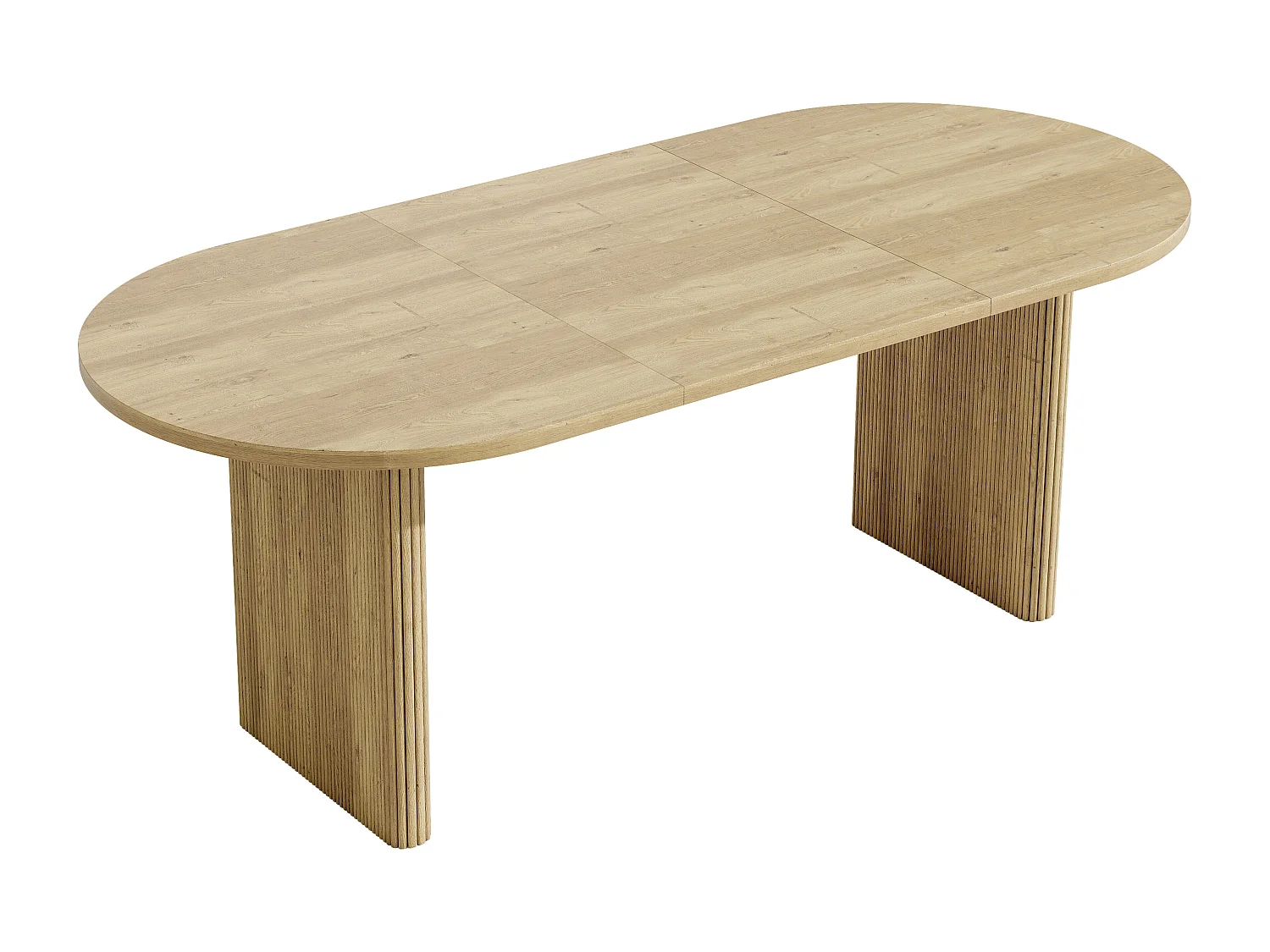 Table de repas extensible 140-200x90x75 cm cm, pour 6 à 8 personnes, coins arrondis, style simple, Chêne