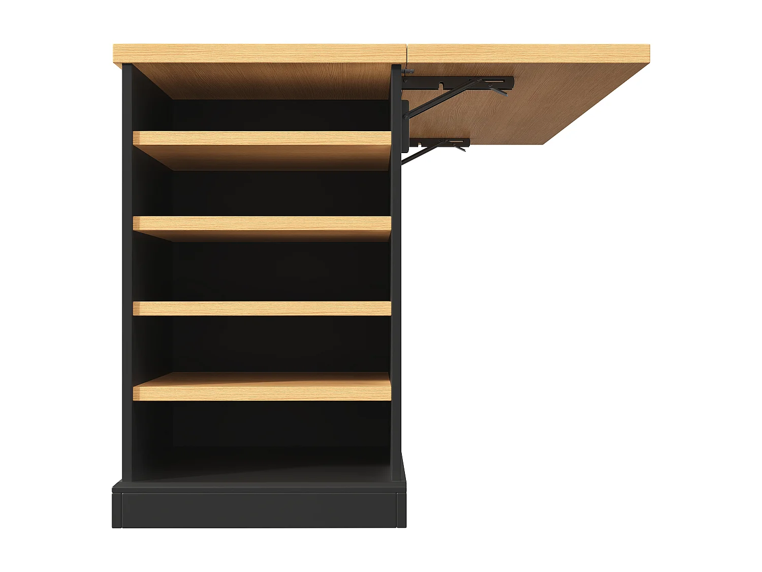 Table de bar pliante 120x40-70x90 cm LED USB range-bouteilles tiroir îlot cuisine MDF nior bois