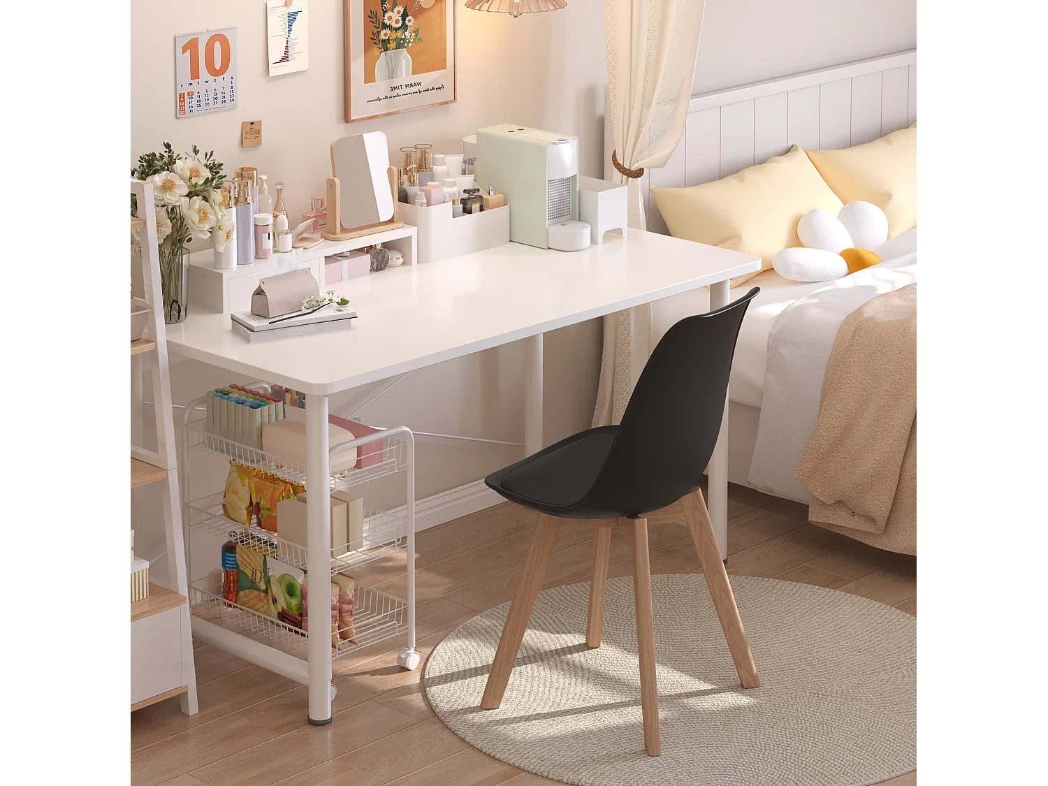 Chaise de cuisine 2 places noire,design scandinave moderne,dossier ergonomique,pieds en bois massif,assise rembourrée imperméable