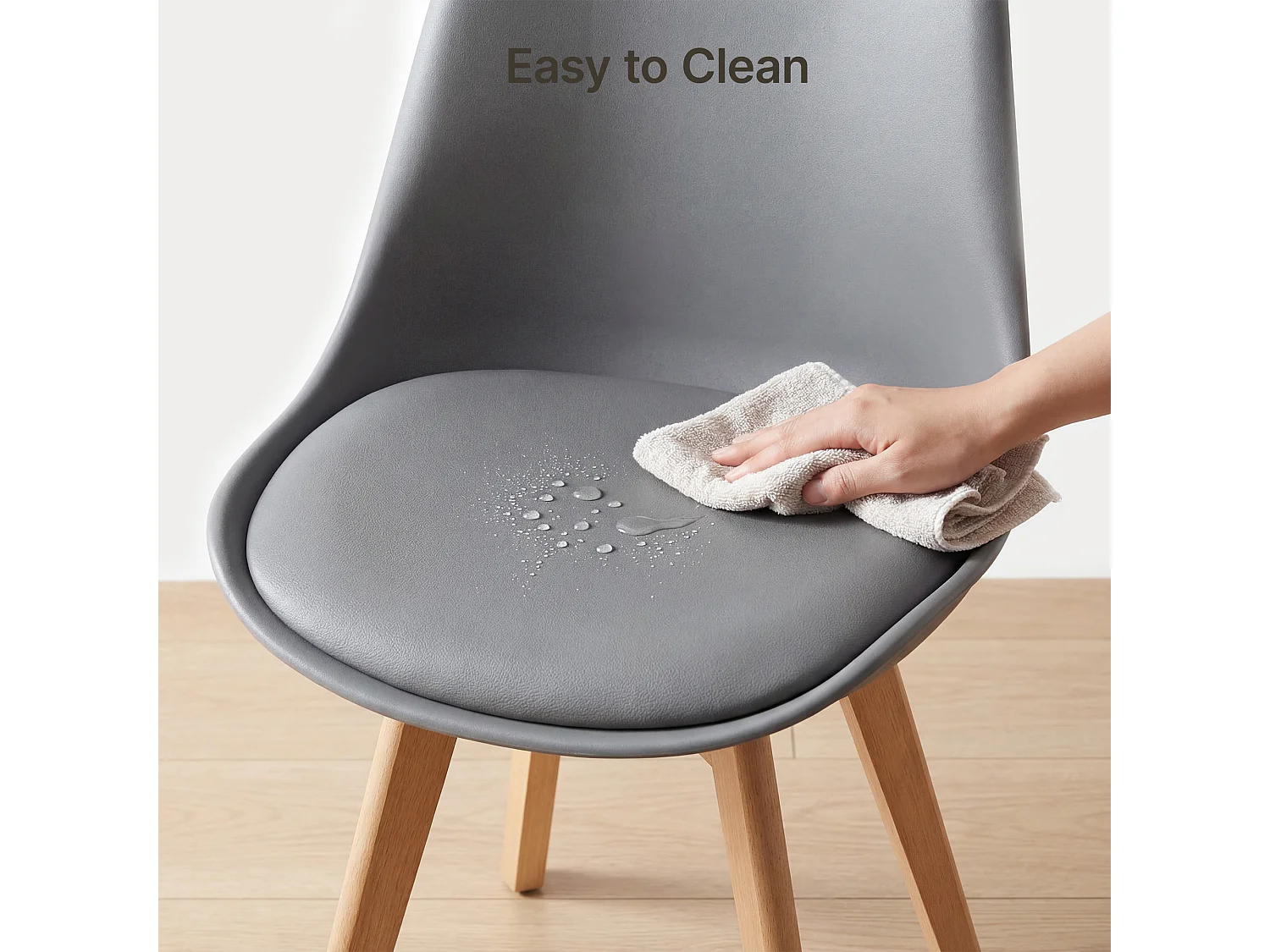 Chaise de cuisine 6 places gris,design scandinave moderne,dossier ergonomique,pieds en bois massif,assise rembourrée imperméable