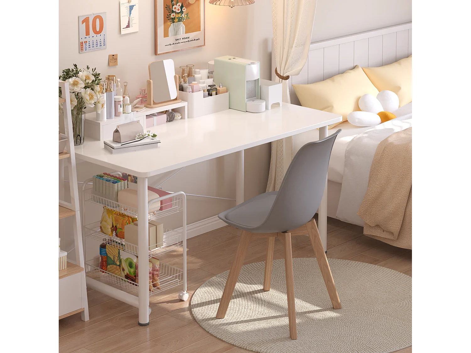 Chaise de cuisine 6 places gris,design scandinave moderne,dossier ergonomique,pieds en bois massif,assise rembourrée imperméable