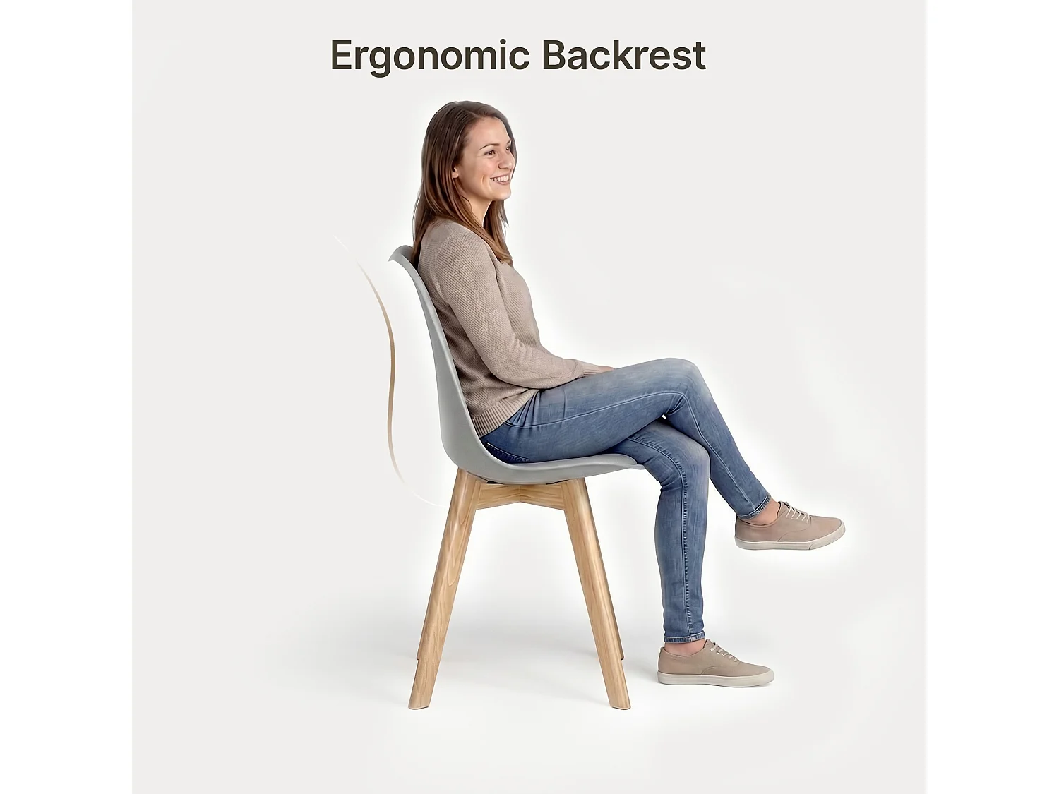 Chaise de cuisine 4 places gris,design scandinave moderne,dossier ergonomique,pieds en bois massif,assise rembourrée imperméable