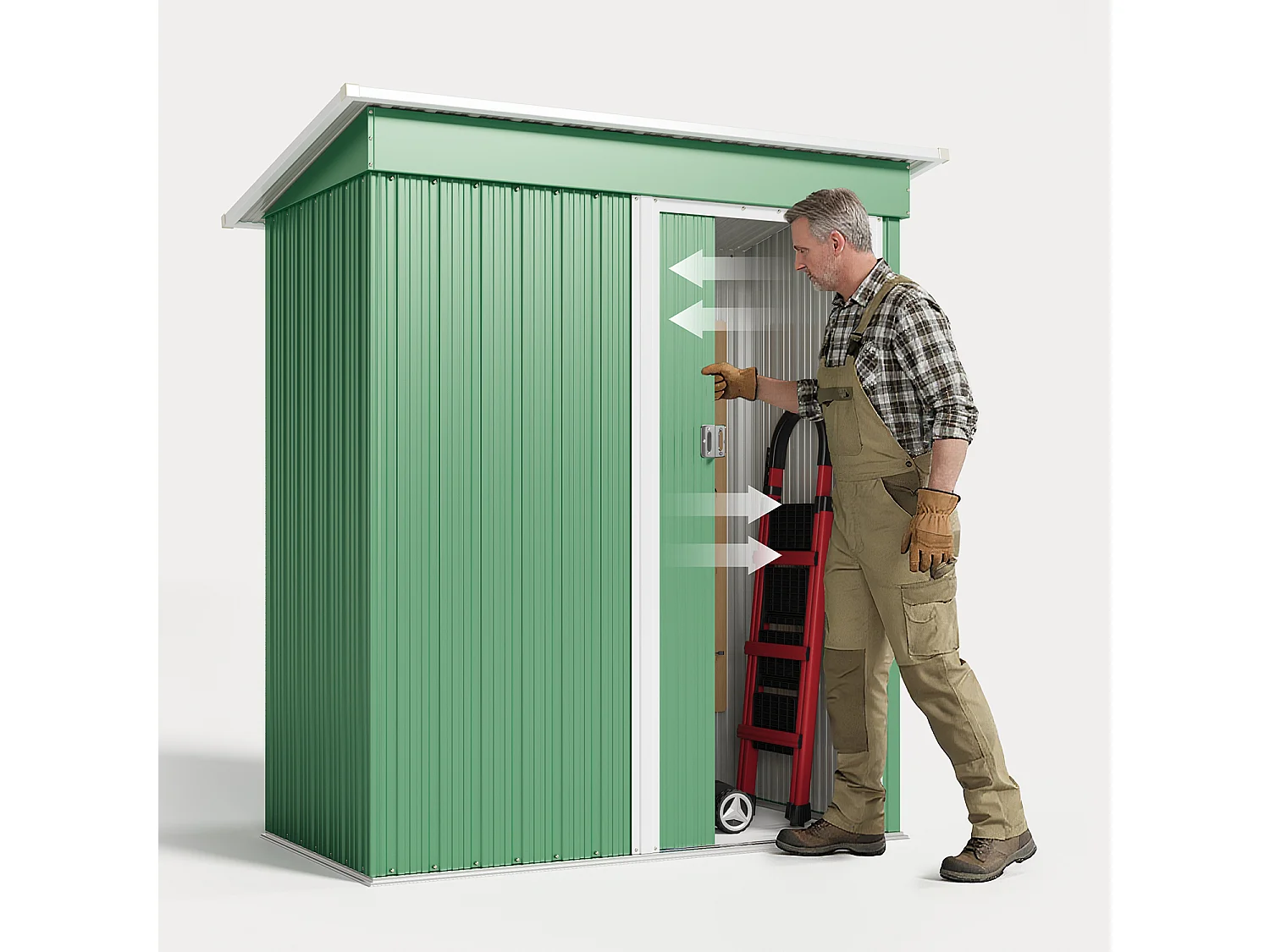 Abri de jardin métallique étanche,porte verrouillable,rangement extérieur pour outils abri extérieur anti-UV,163×89×183cm
