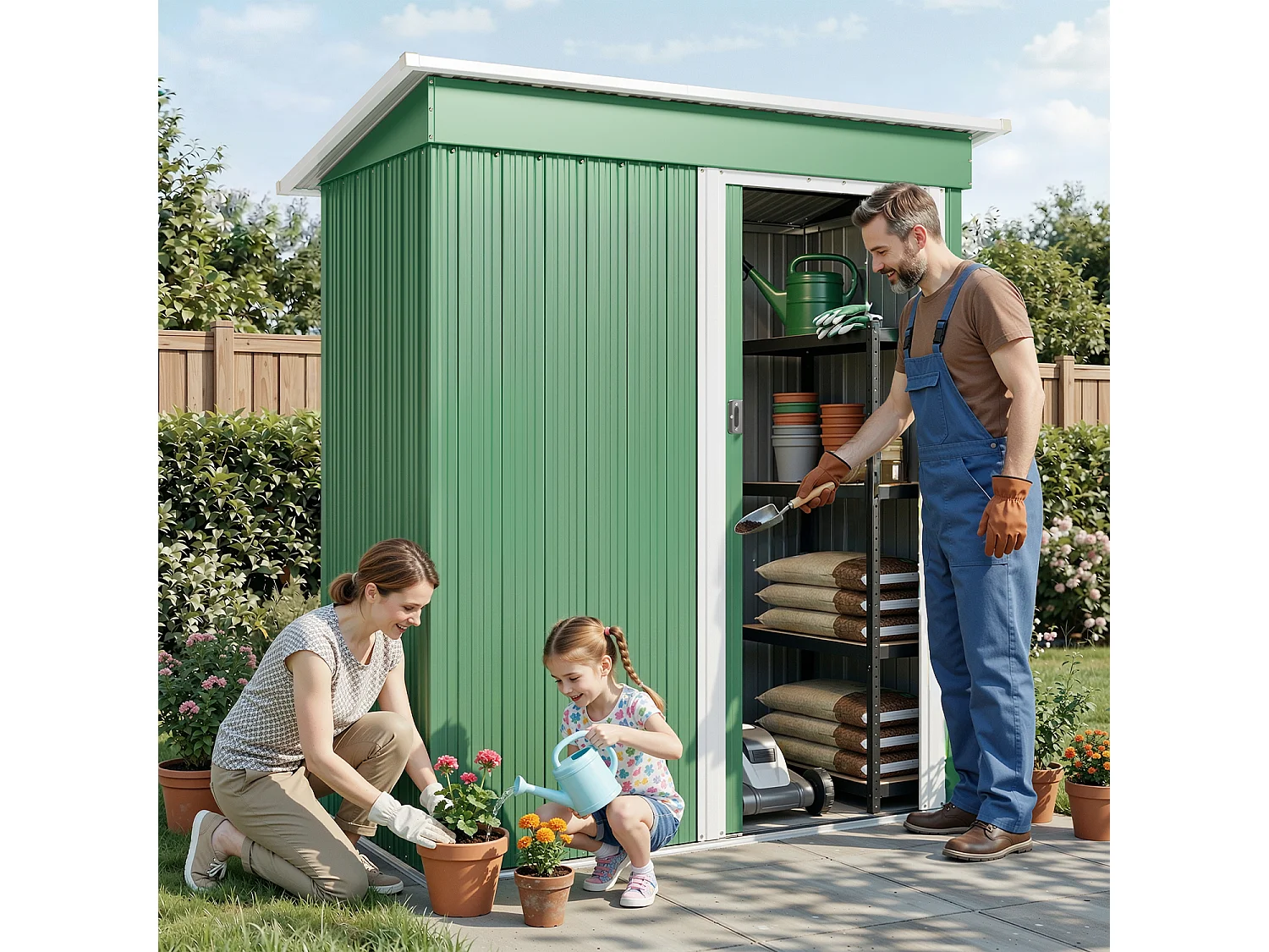 Abri de jardin métallique étanche,porte verrouillable,rangement extérieur pour outils abri extérieur anti-UV,163×89×183cm
