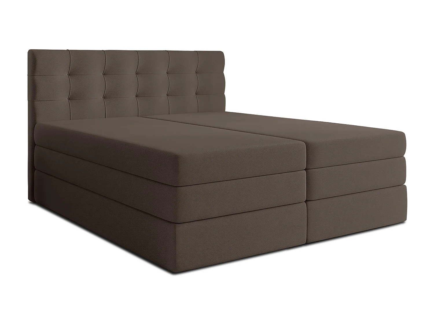 AX LIVING Finike Lit boxspring 180x200 cm avec surmatelas, lit double, marron