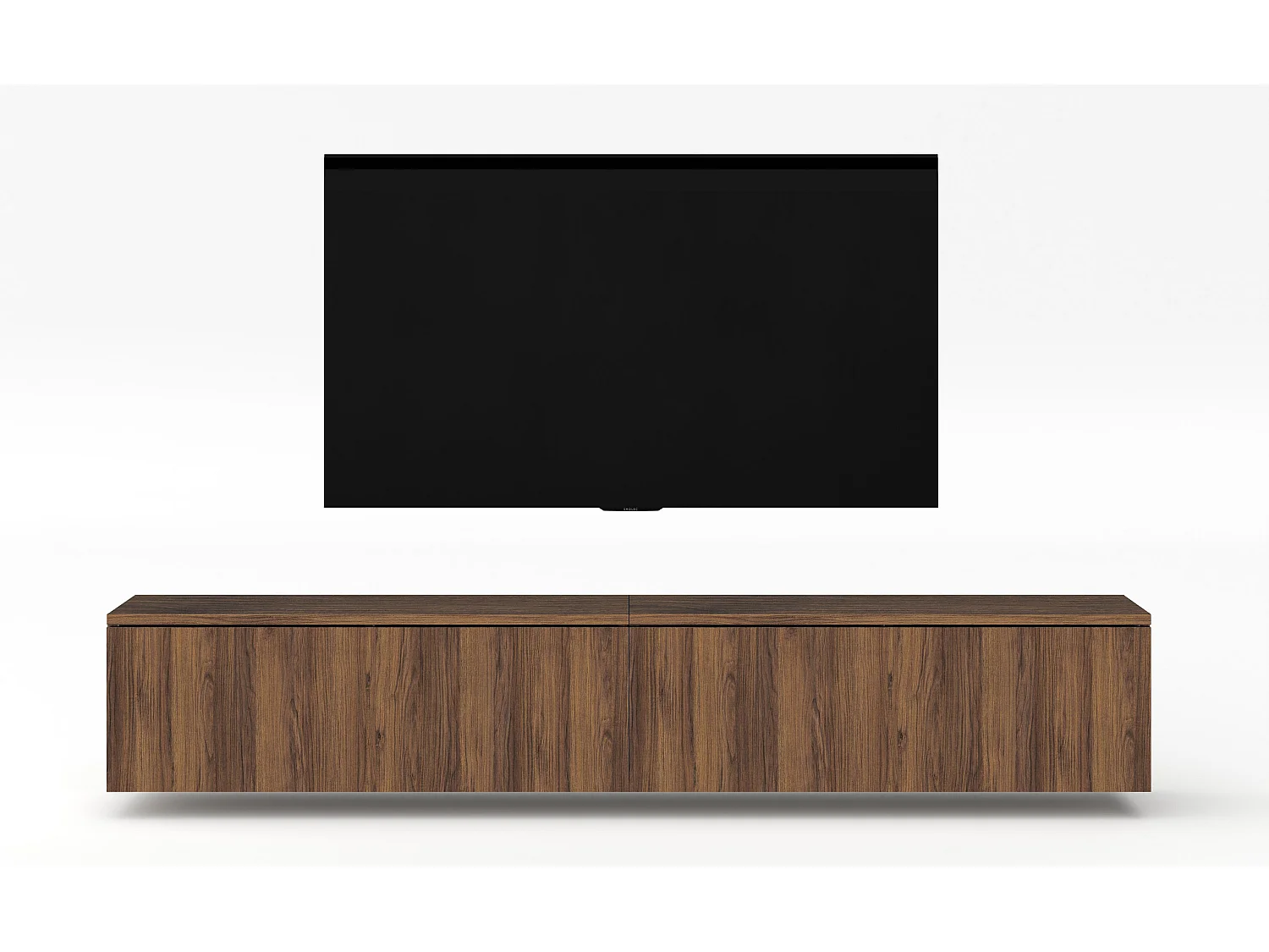 AX LIVING TV Board Loriano 200 cm – Hängendes Lowboard Nussbaum Warmia