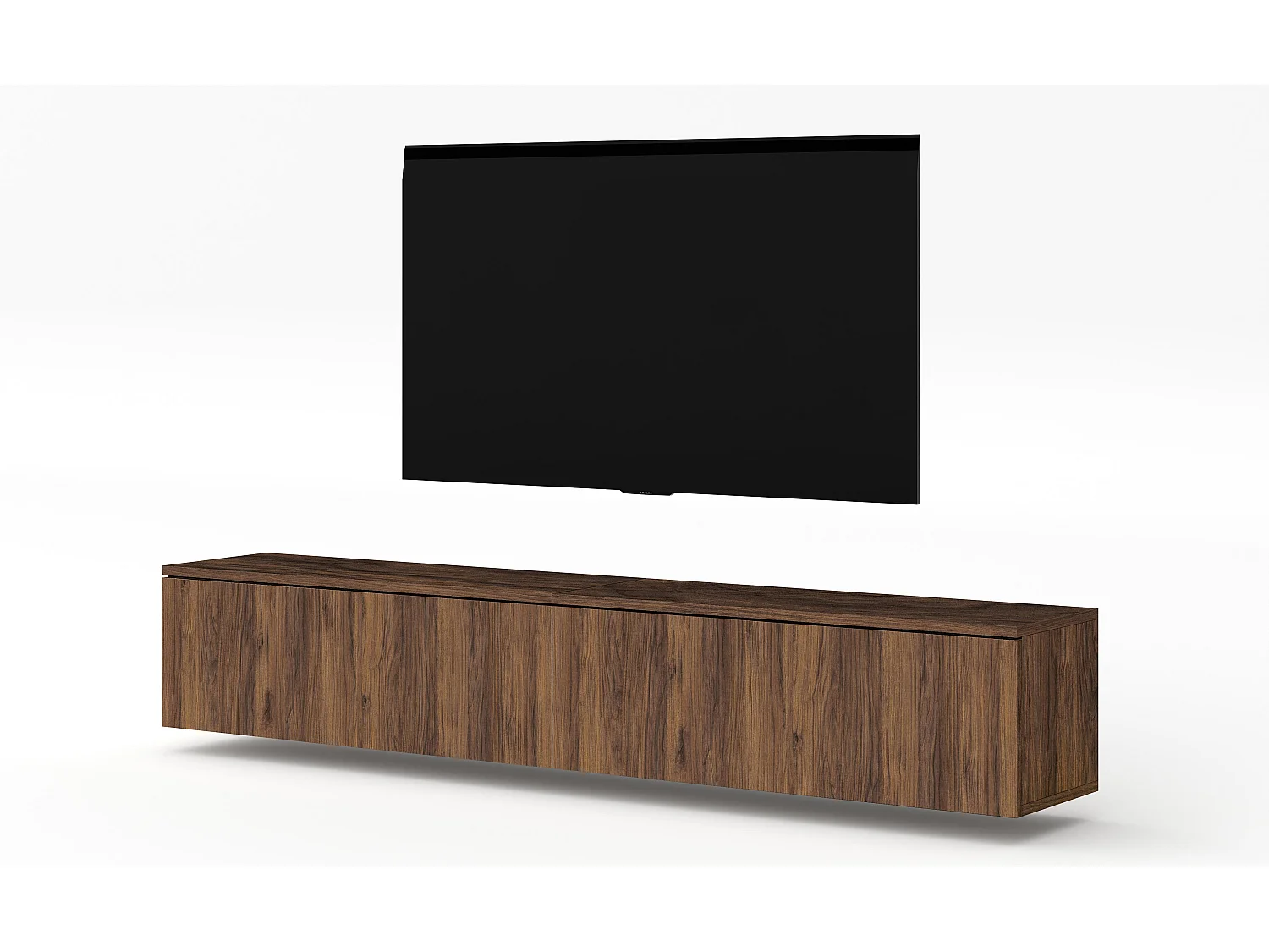 AX LIVING TV Board Loriano 200 cm – Hängendes Lowboard Nussbaum Warmia