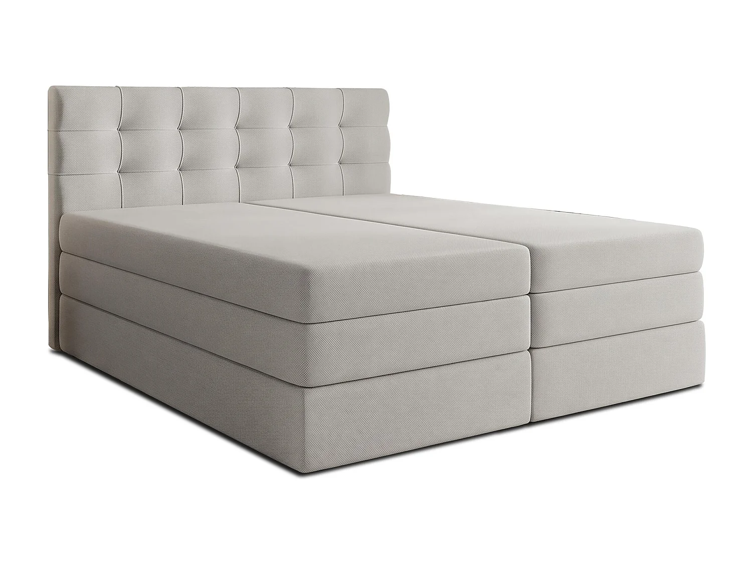 AX LIVING Finike Lit boxspring 180x200 cm avec surmatelas, 2 matelas, tissu beige