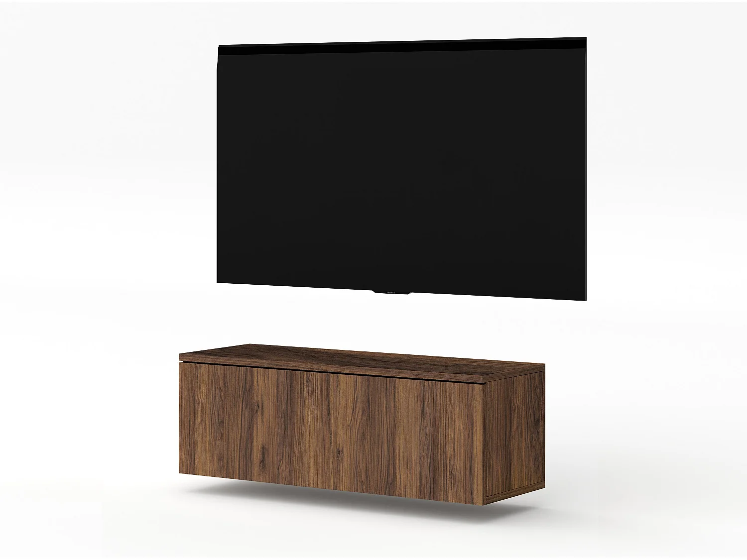 AX LIVING TV Board Loriano 100 cm – Hängendes Lowboard Nussbaum Warmia