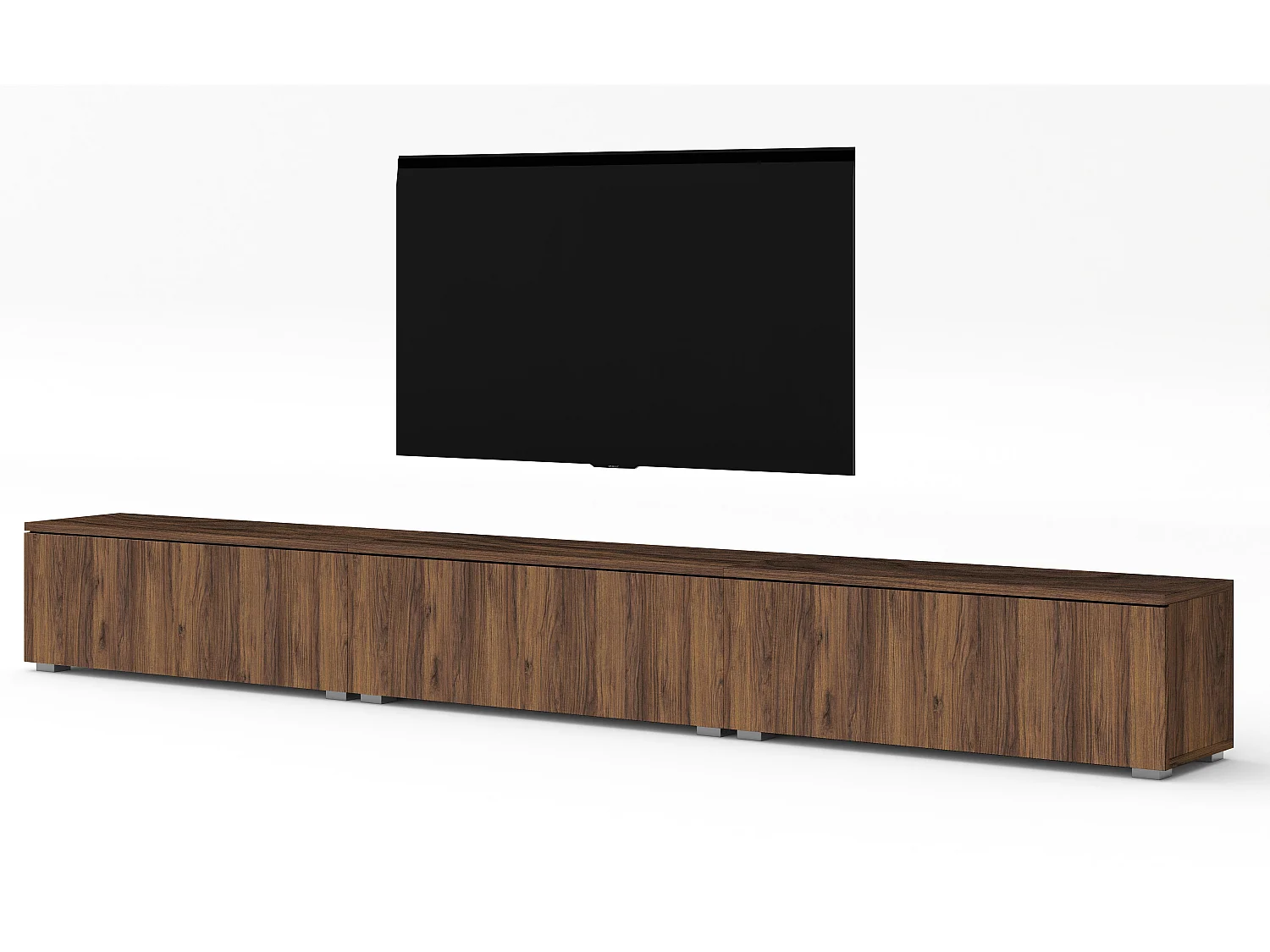 AX LIVING Lowboard TV modern Loriano 300 cm stehend Nussbaum Warmia