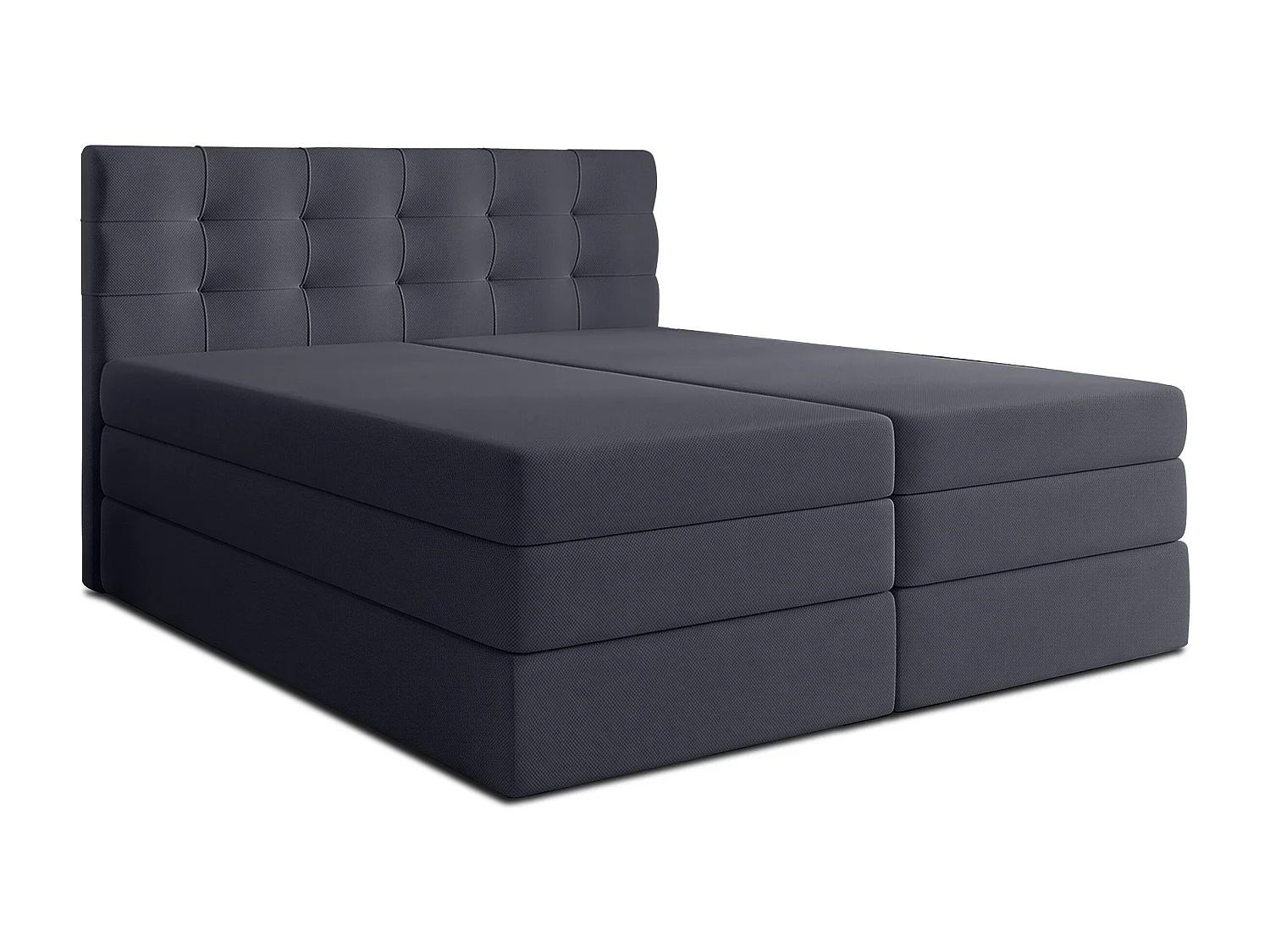 AX LIVING Finike Lit continental 140x200 cm avec surmatelas, gris