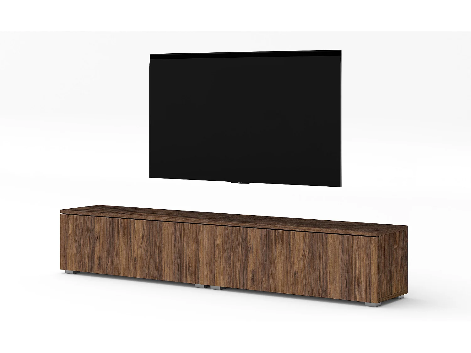 AX LIVING TV Board Loriano 200 cm – Lowboard stehend Nussbaum Warmia