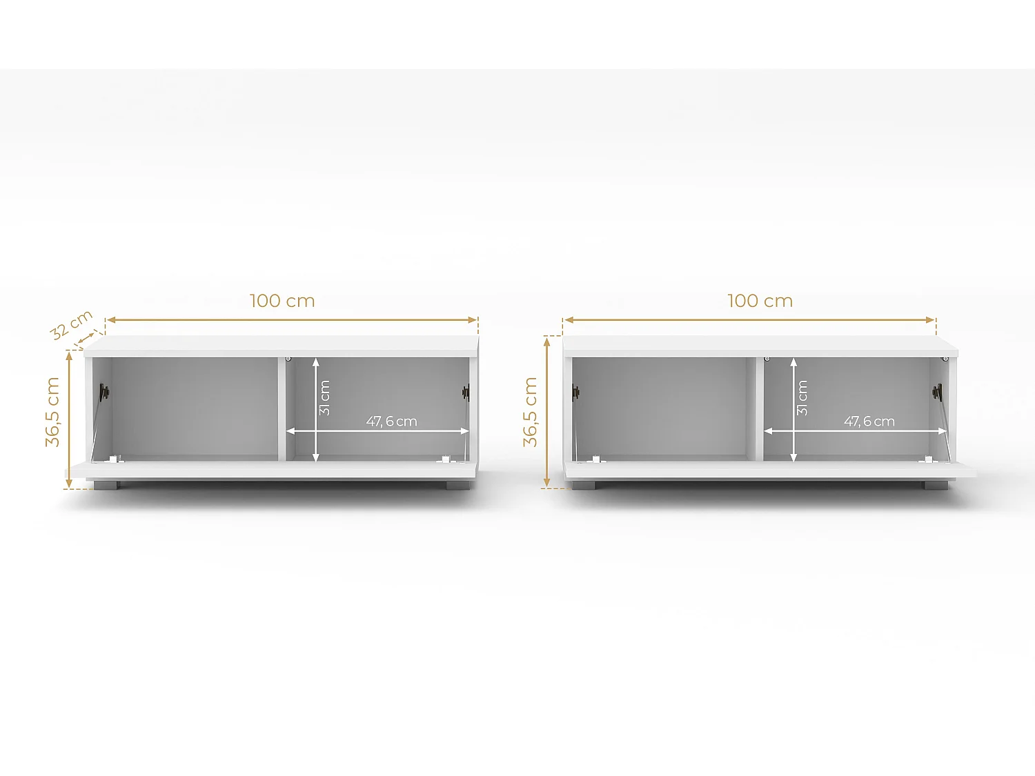 AX LIVING TV Board Loriano 200 cm – Lowboard stehend Nussbaum Warmia