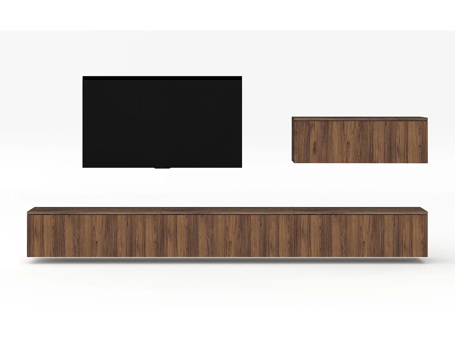 AX LIVING Lowboard TV modern Loriano Wohnwand 300 cm Nussbaum Warmia