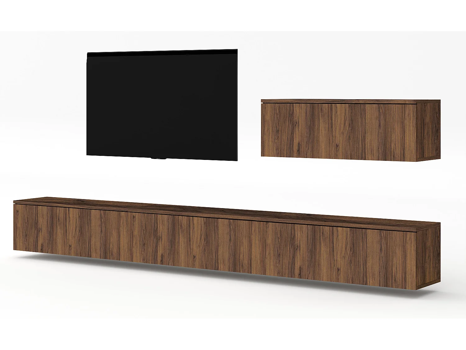 AX LIVING Lowboard TV modern Loriano Wohnwand 300 cm Nussbaum Warmia