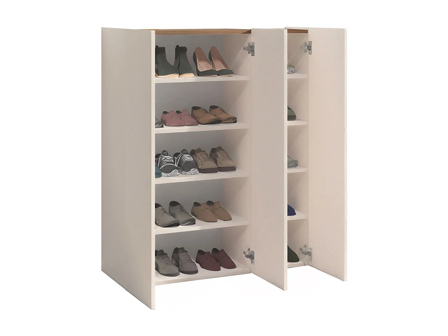 Meuble à chaussures 3 portes laqué beige - PAVEL