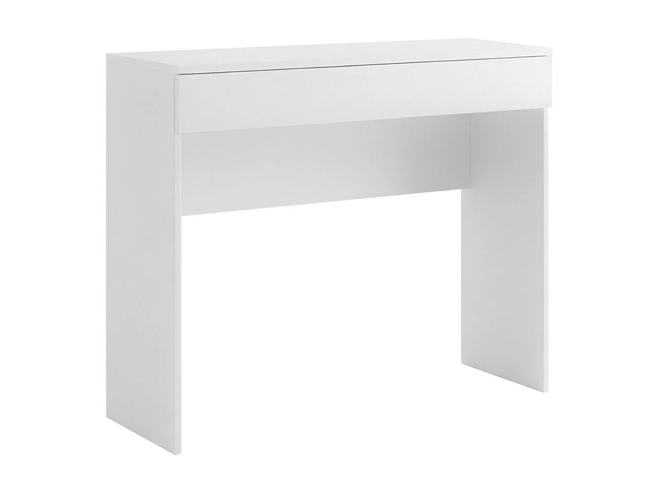 Bureau 78 cm avec un tiroir blanc laqué brillant - SYNERGIE