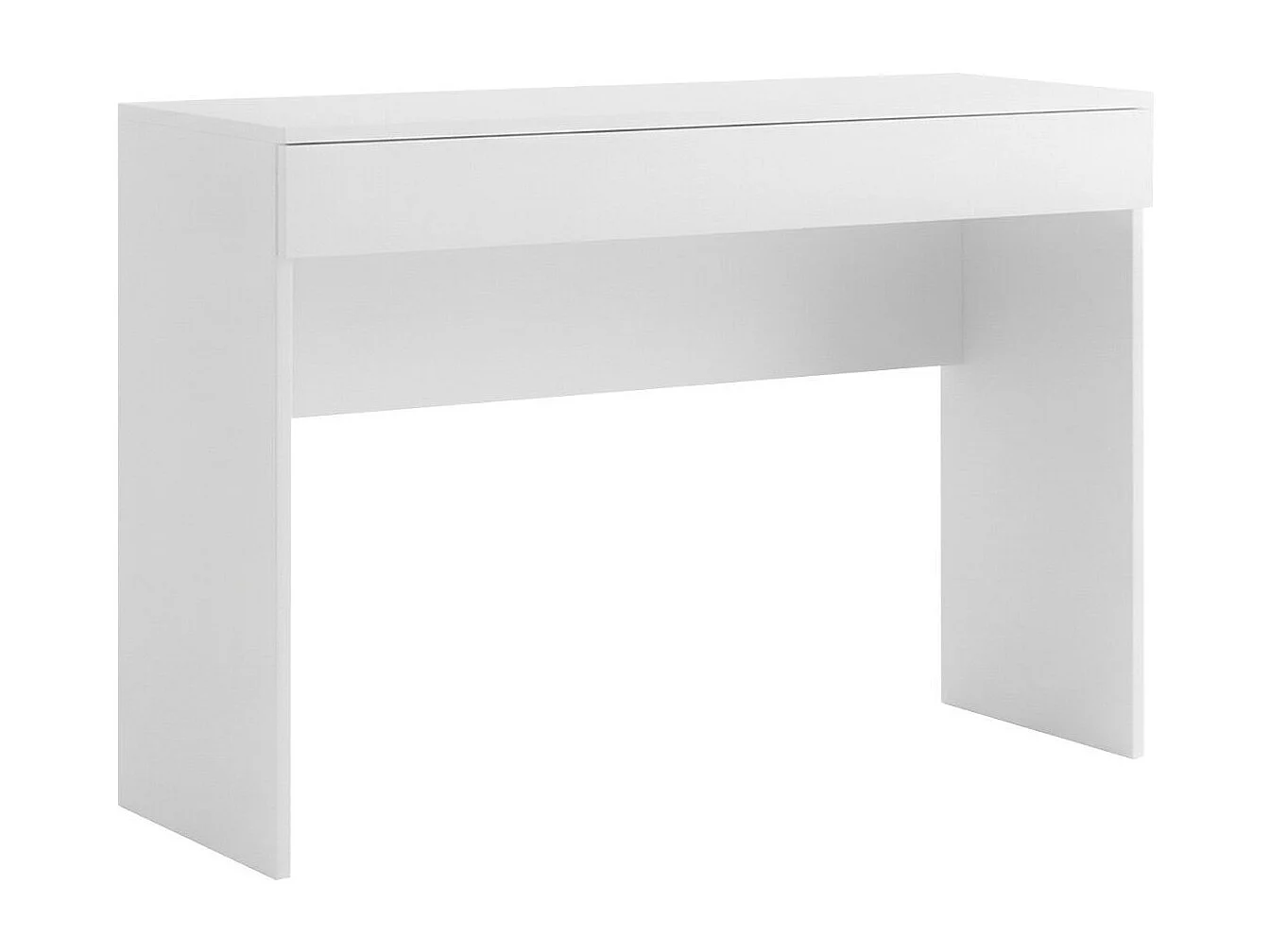Bureau 110 cm avec un tiroir blanc laqué brillant - SYNERGIE