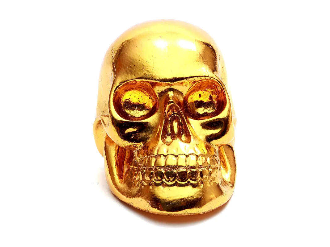 La Resin Skull Head Decoración - Oro - S