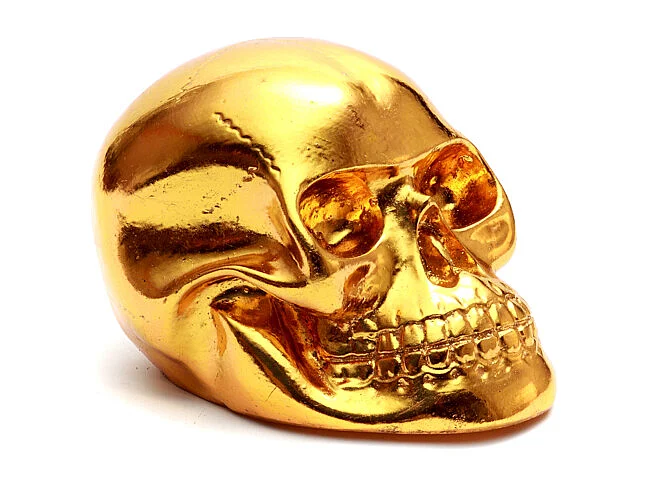 La Resin Skull Head Decoración - Oro - S