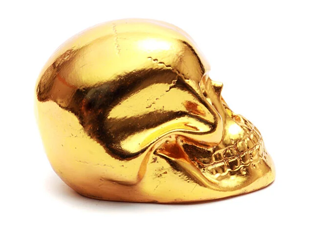 La Resin Skull Head Decoración - Oro - S