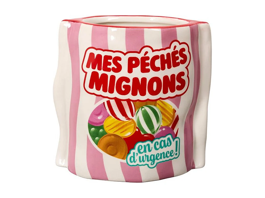 Pot à Bonbons en Céramique "Ludique" 12cm Multicolore