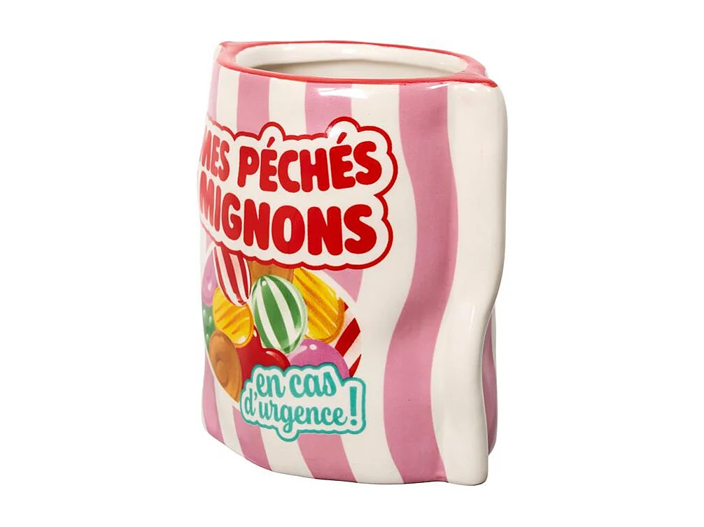 Pot à Bonbons en Céramique "Ludique" 12cm Multicolore