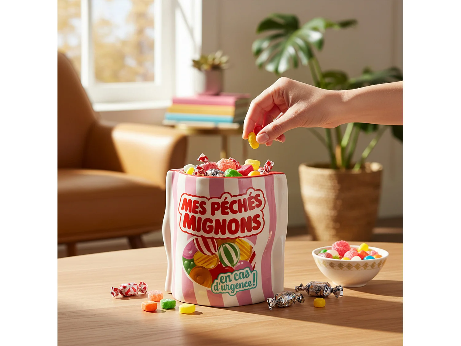 Pot à Bonbons en Céramique "Ludique" 12cm Multicolore