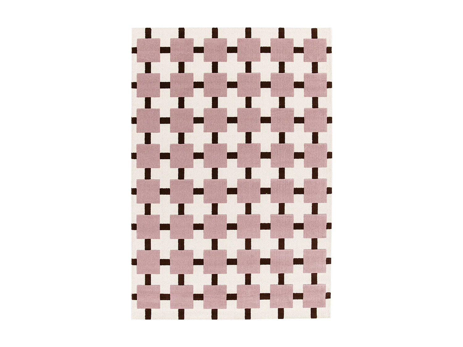 Tapis intérieur motif à carreaux rose et marron 120x170cm - Thelma