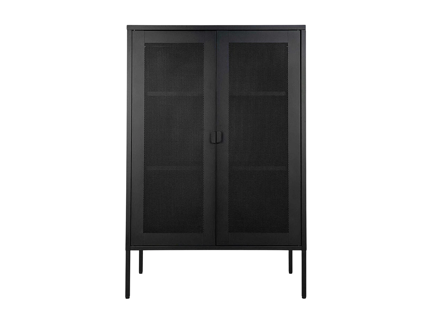 Buffet vitrine métal noir portes grillagées ODENSE