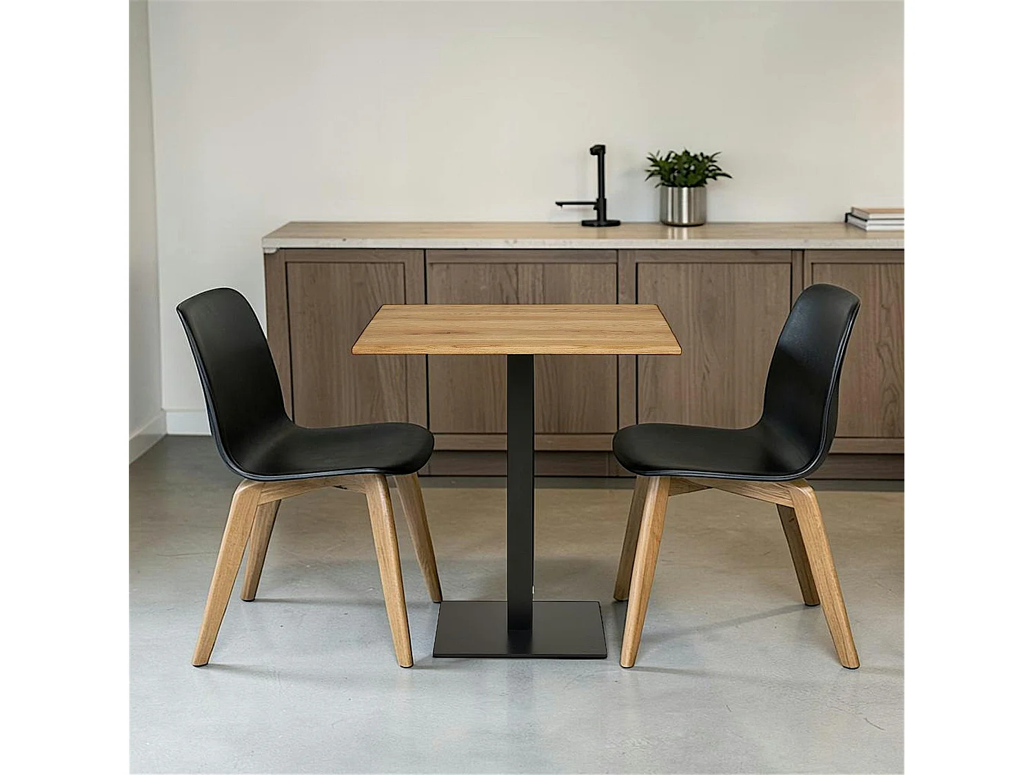 Table bistrot carrée en chêne clair 70 cm VARDE
