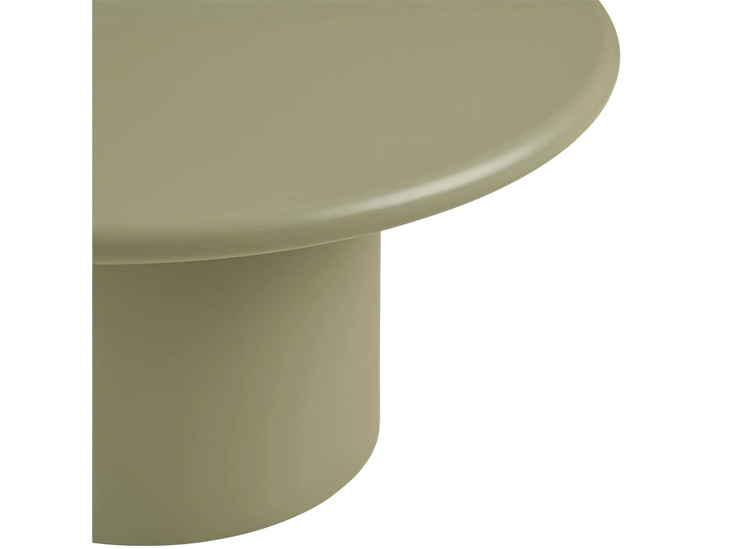 Table basse design vert olive pied colonne TULUM