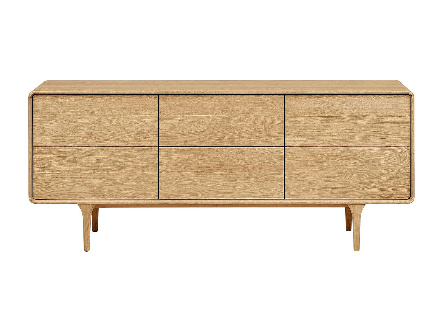 Buffet scandinave en placage chêne 2 portes 2 tiroirs TARAZ