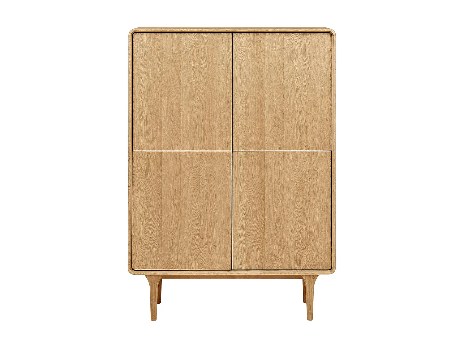 Buffet haut 4 portes en placage chêne clair TARAZ