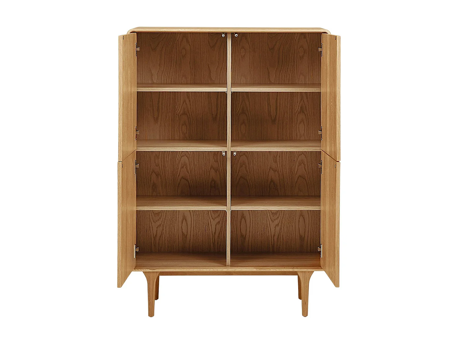 Buffet haut 4 portes en placage chêne clair TARAZ