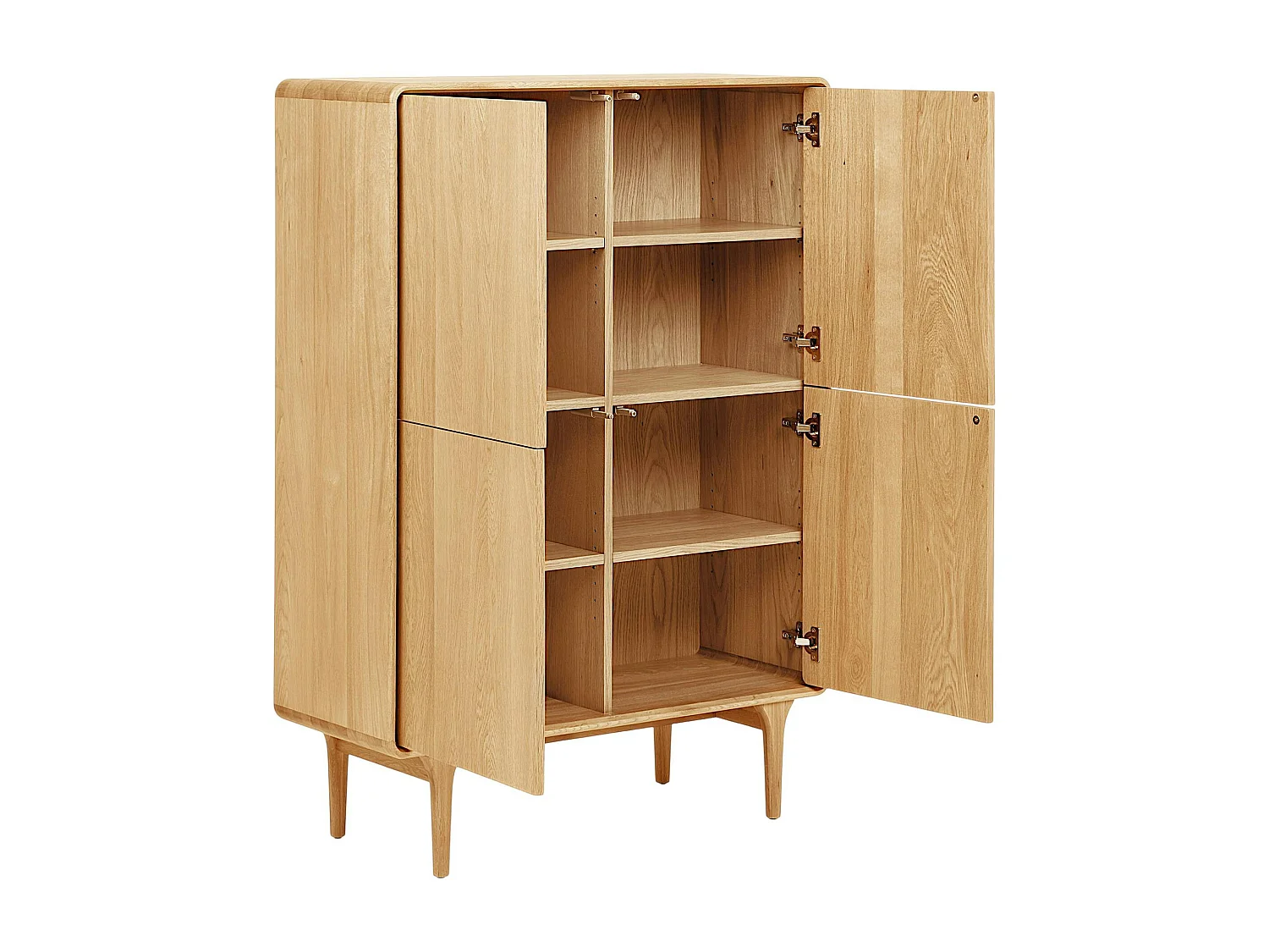 Buffet haut 4 portes en placage chêne clair TARAZ