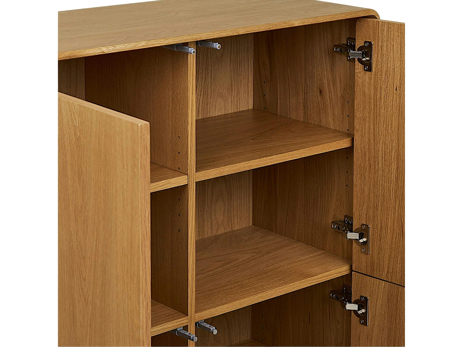Buffet haut 4 portes en placage chêne clair TARAZ