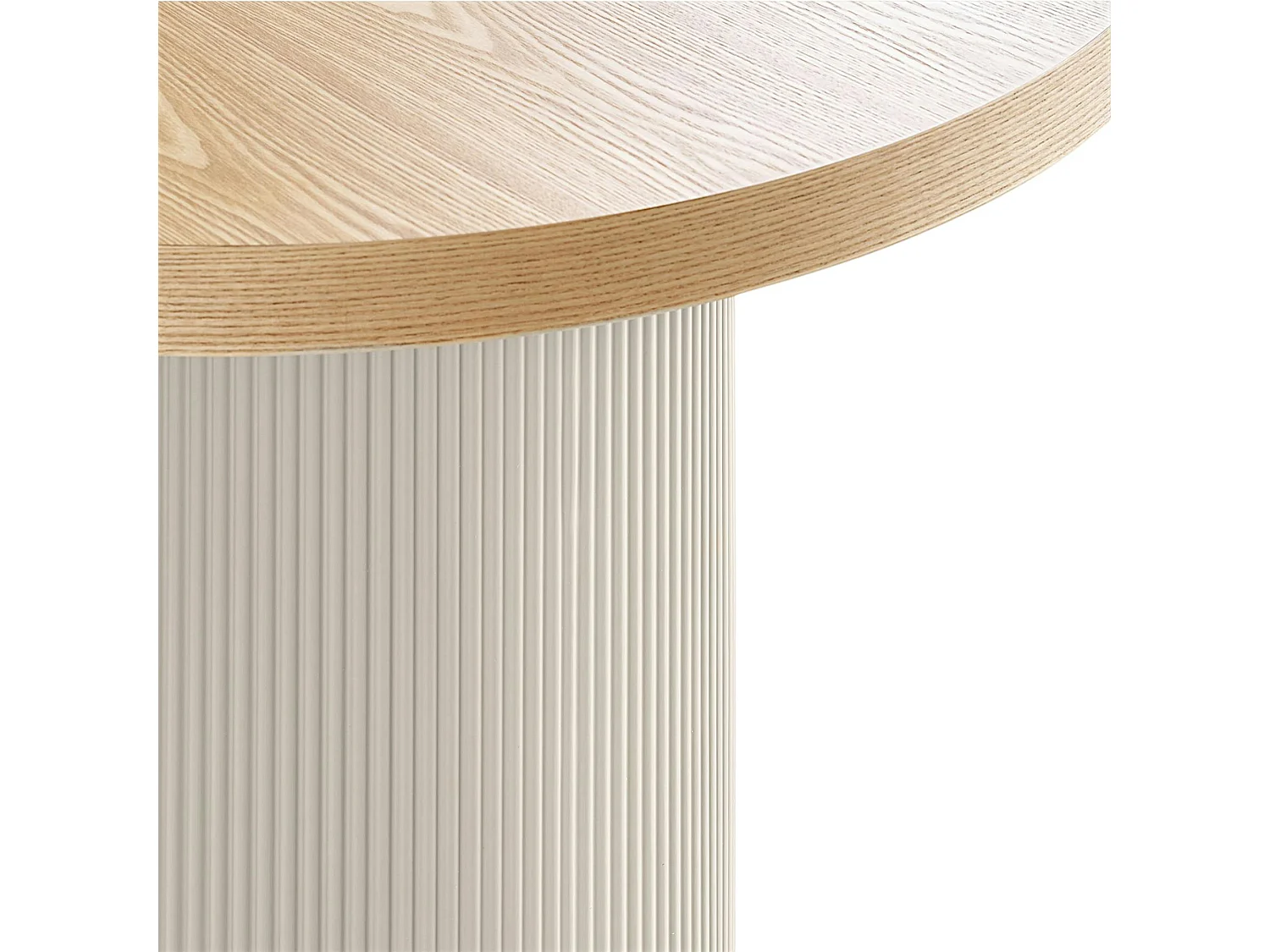Table à manger ovale placage frêne pieds colonne 220 cm LISBONNE