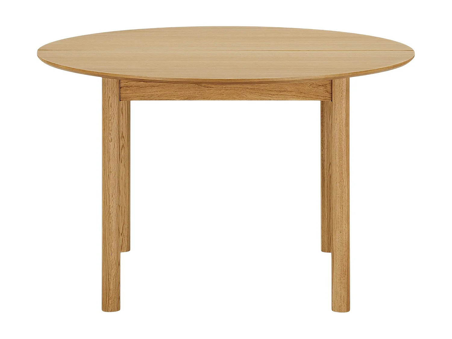 Table ronde placage bois de chêne ø120 + 2 rallonges TARAZ