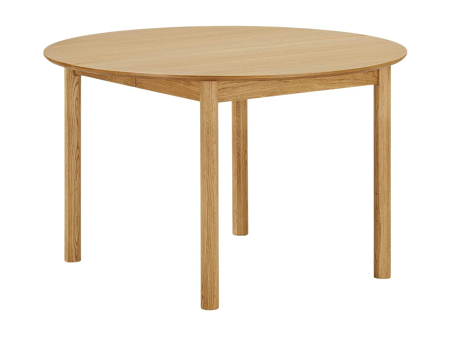 Table ronde placage bois de chêne ø120 + 2 rallonges TARAZ