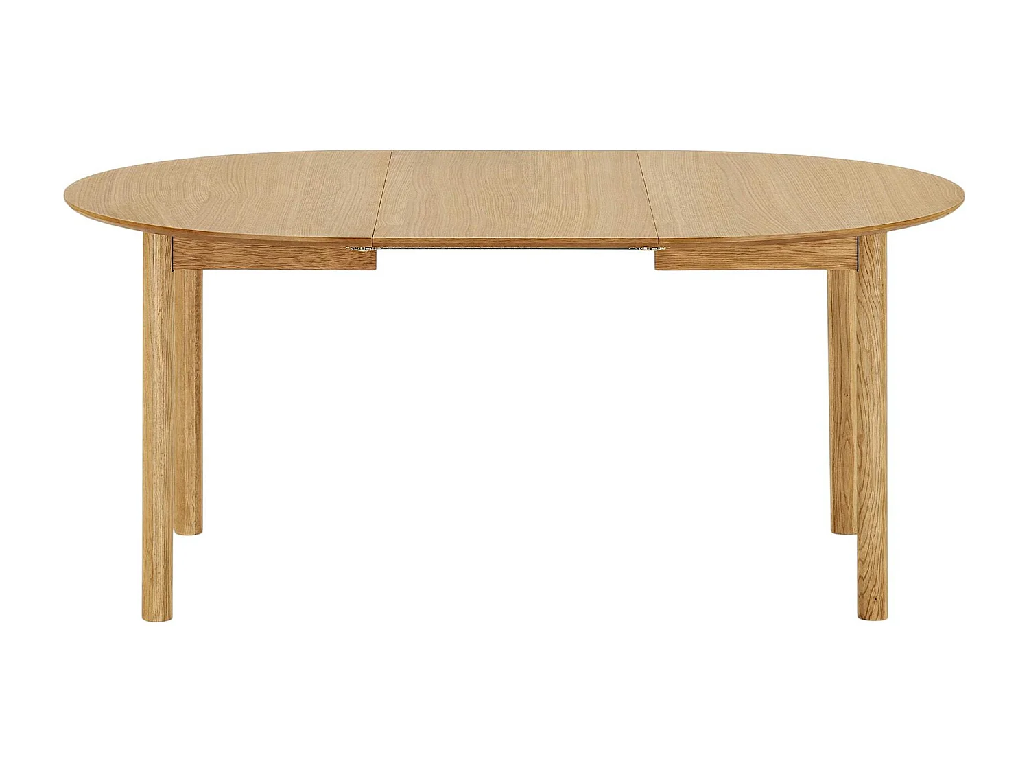 Table ronde placage bois de chêne ø120 + 2 rallonges TARAZ