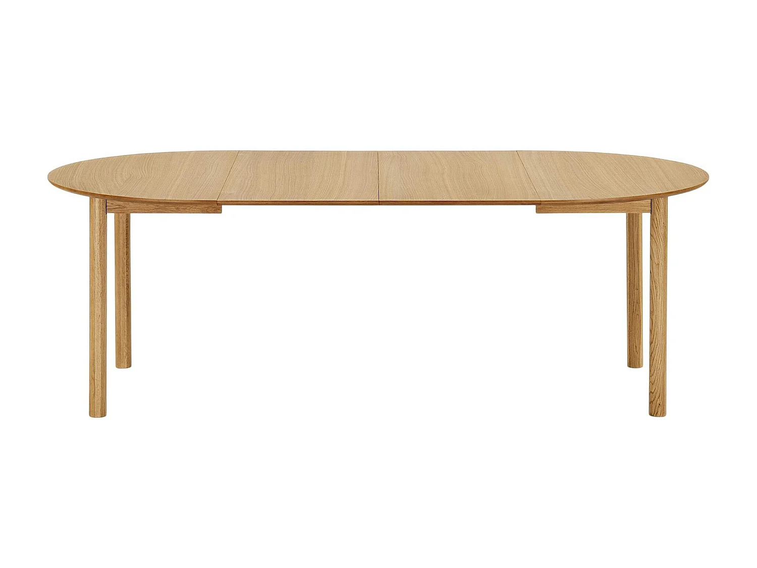 Table ronde placage bois de chêne ø120 + 2 rallonges TARAZ