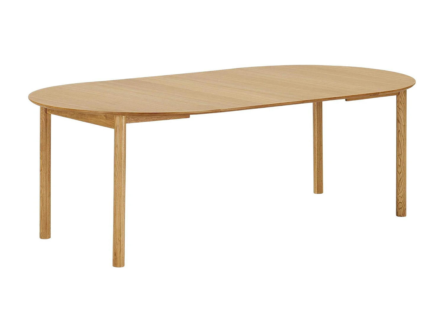 Table ronde placage bois de chêne ø120 + 2 rallonges TARAZ