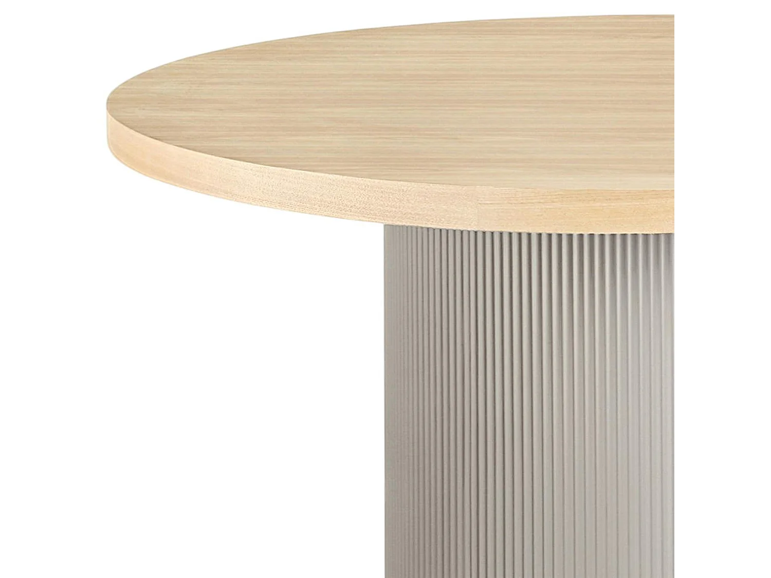 Table à manger ronde placage frêne pieds colonne ø120 cm LISBONNE