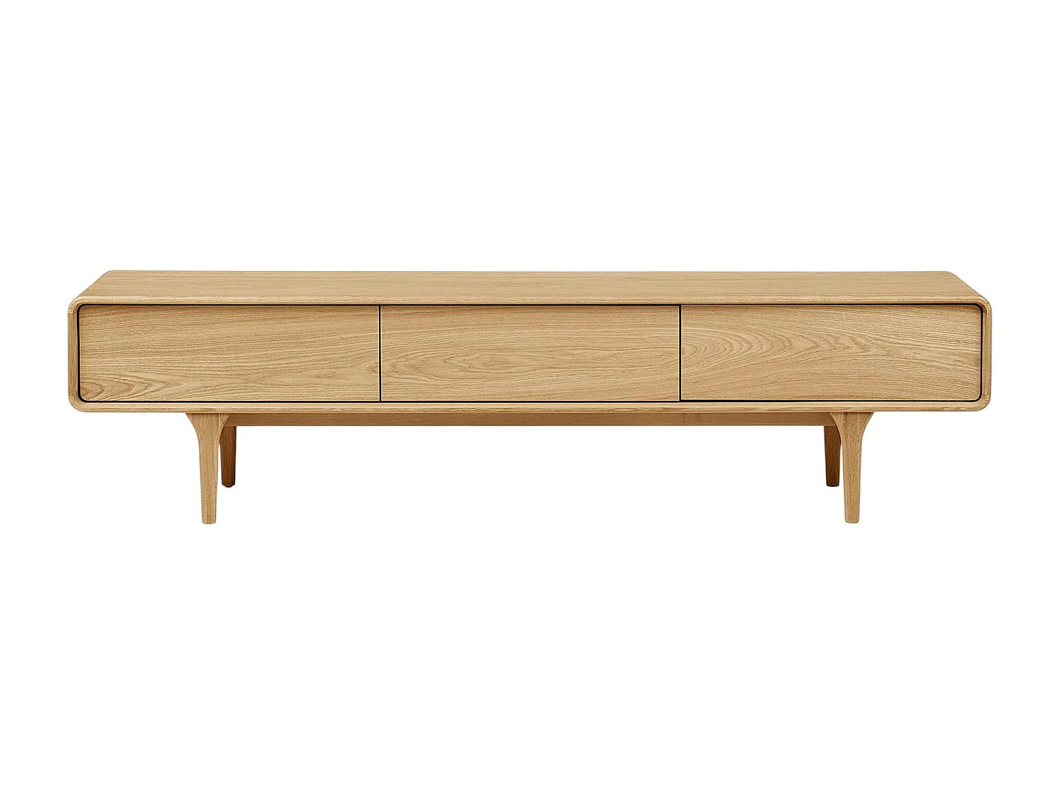 Meuble TV scandinave en placage chêne 2 portes 1 tiroir TARAZ