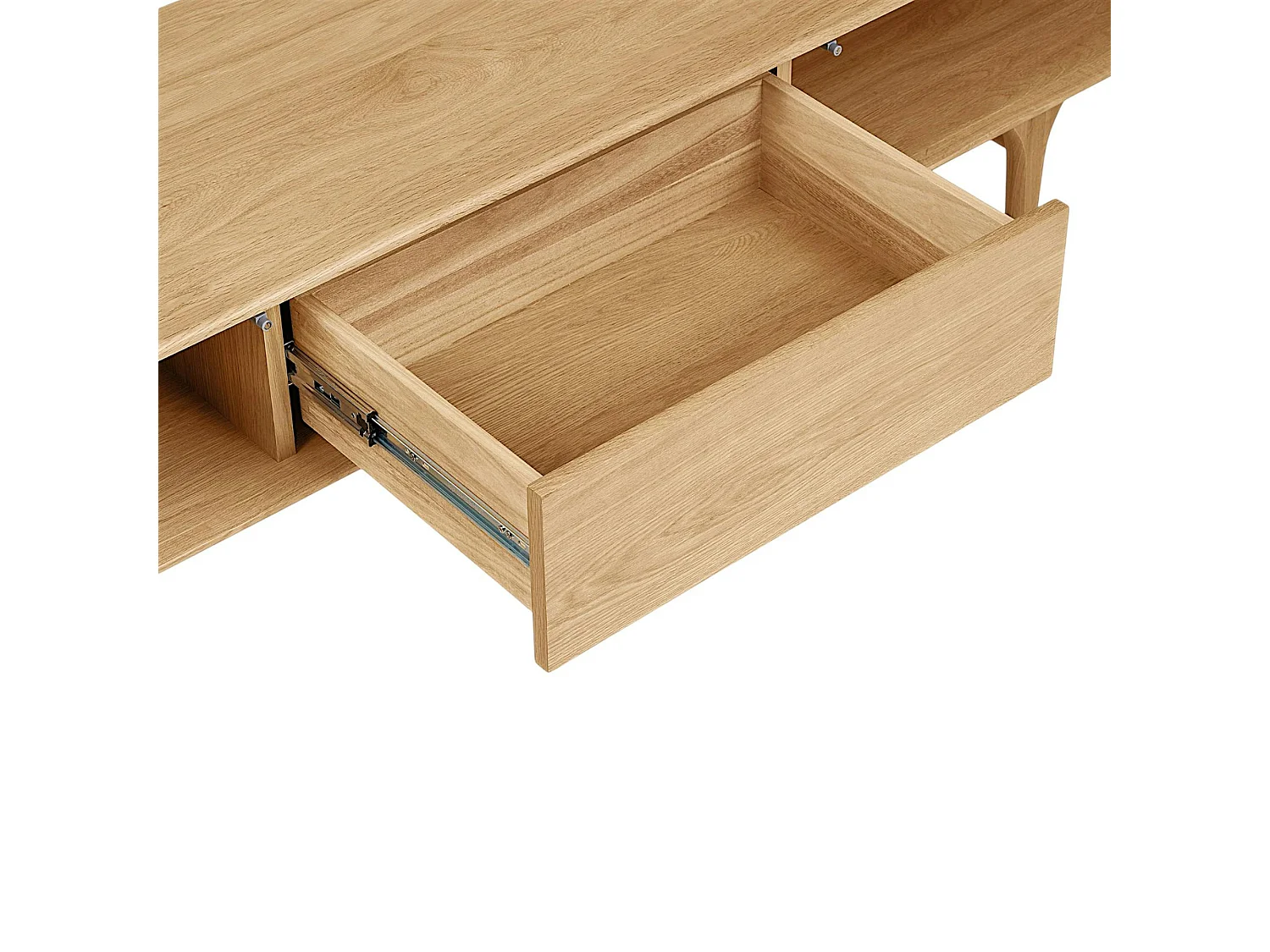 Meuble TV scandinave en placage chêne 2 portes 1 tiroir TARAZ