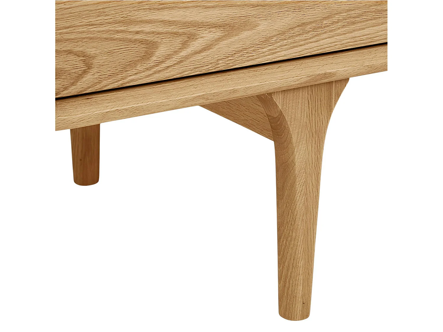 Meuble TV scandinave en placage chêne 2 portes 1 tiroir TARAZ