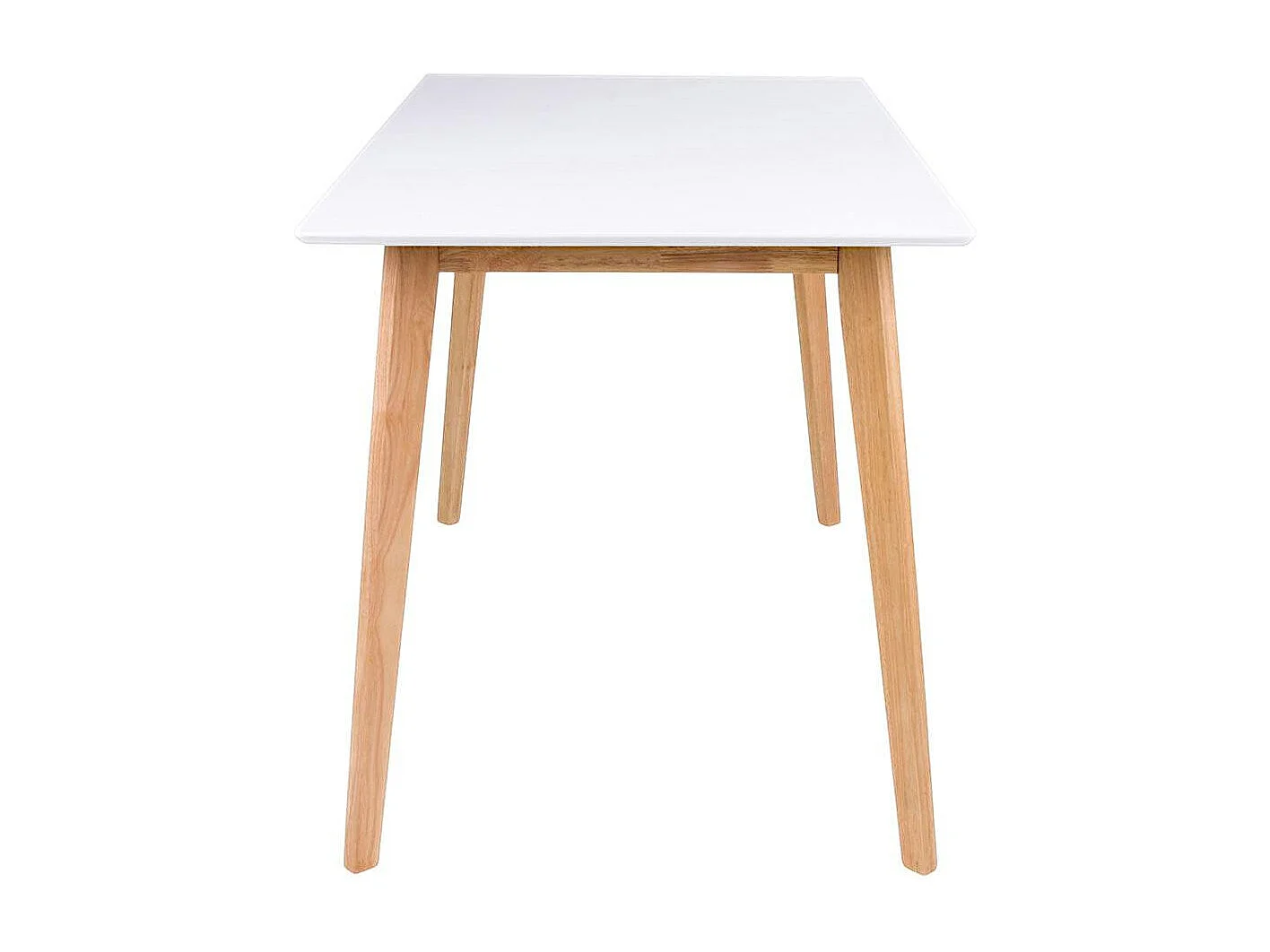 Table à manger blanche pieds bois 4 pers. 120 cm OTTA
